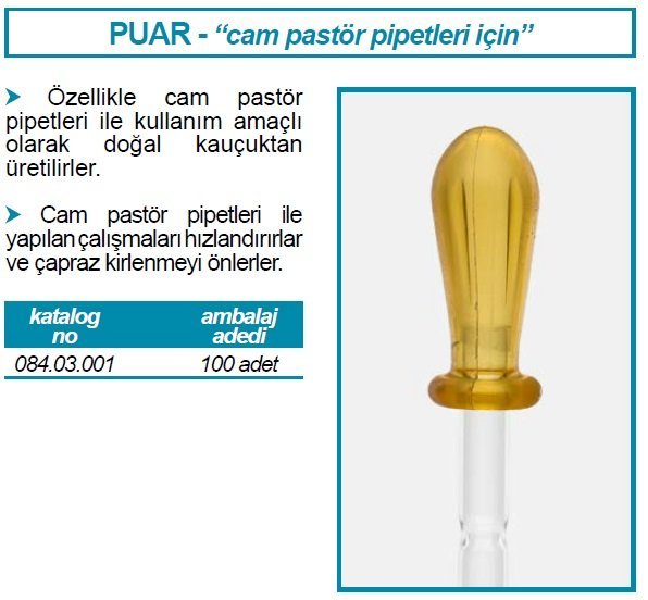 İSOLAB 084.01.001 pastör pipetleri